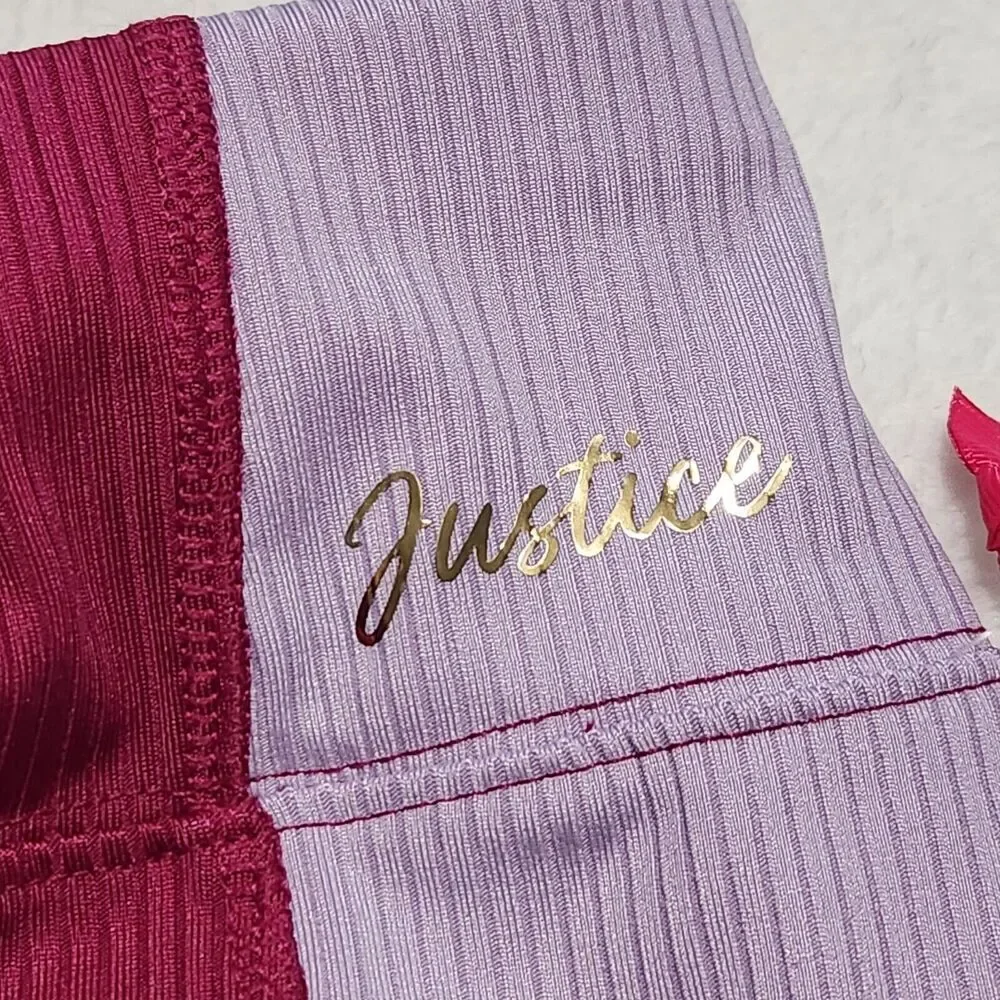 Justice Leggings For Girls Size Medium (10) Color Raspberry Radiance [